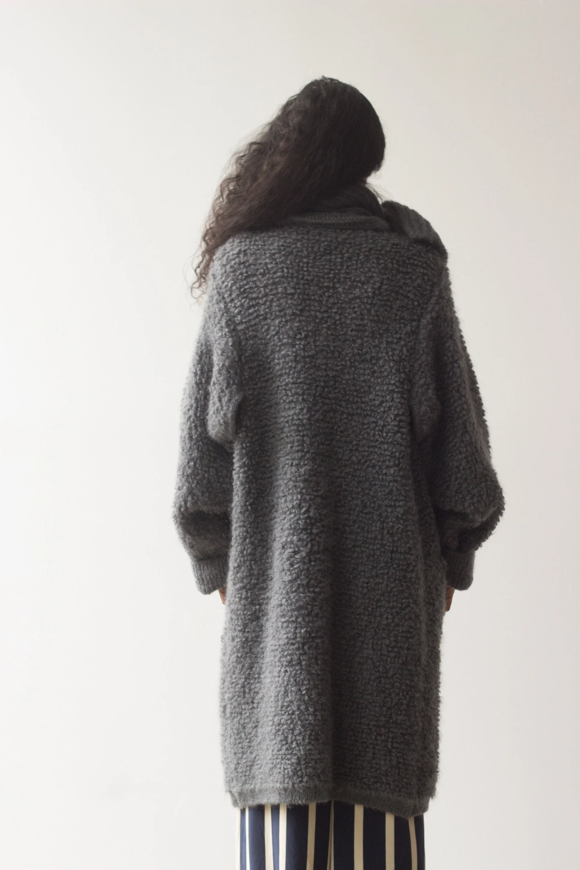 1980s Sonia Rykiel Gray Loop Fringe Sweater Coat — Wayward Collection